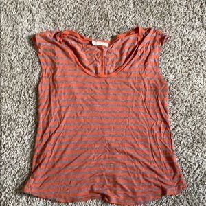 Orange and Grey striped top